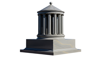 Isolated pavilion structure, monument design against a simple backdrop for architecture themes