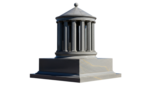 Isolated pavilion structure, monument design against a simple backdrop for architecture themes