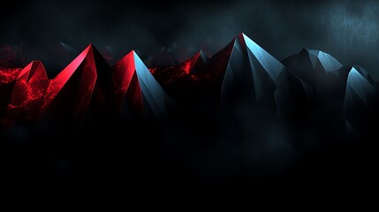 Abstract glowing neon shapes in blue-red contrast photographed with mirrorless 50mm lens, shallow depth emphasizing luminous edges