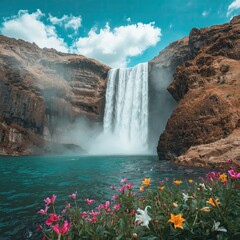 waterfall in iceland