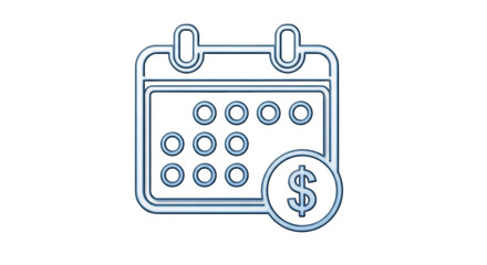 Isolated Calendar with Dollar Sign, 3D Render