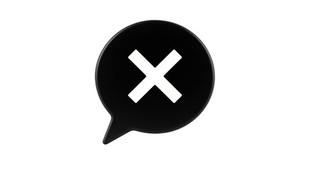 Isolated Speech Bubble with Cross