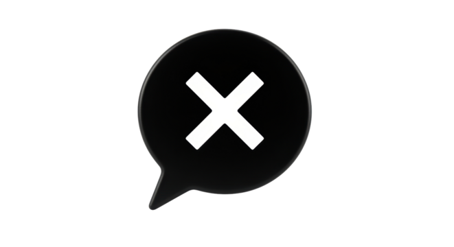 Isolated Speech Bubble with Cross