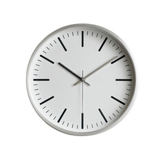Simple white clock with black numerals and hands