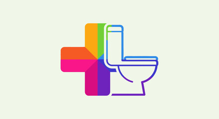 Healthcare Toilet A Colorful and Inclusive Symbol for Public Health and Sanitation Services