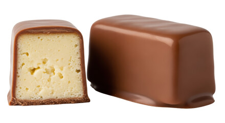 Isolated bird's milk candy with chocolate, a sweet treat for a happy celebration or holiday