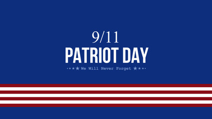 Patriot Day Poster Vector Design on Blue Background with USA Flag Elements