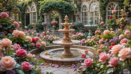 Fototapeta premium A Touch of Victorian Charm! Discover a Whimsical Garden Filled with Delicious Gummy Candies A Sweet Historical Escape