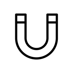 Horseshoe magnet icon. Great for science, physics, attraction, and conceptual designs. Use this iconic magnet to represent power, energy, and positive influence