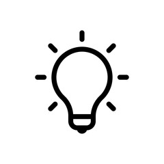 Light bulb symbol. This icon represents ideas, innovation, energy, and solutions. Clean and simple design suitable for a wide range of projects.
