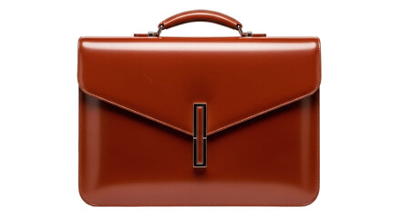Isolated upscale business briefcase in brown for men to carry documents and supplies