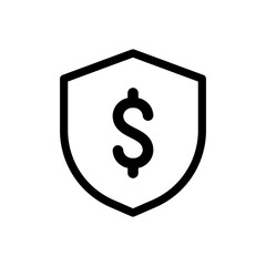 Dollar sign inside a shield, representing financial security, safety, protection, and guard. Perfect for websites, apps, and print materials related to finance, insurance, banking, and investment