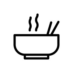Food bowl with steam and chopsticks. Perfect for menus, restaurant websites, or food related designs