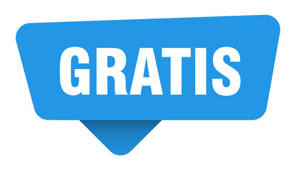 gratis sticker. gratis blue sign isolated on transpatent background