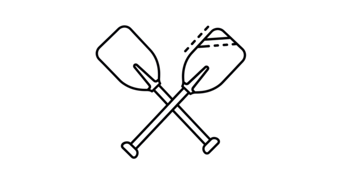 Isolated Paddles Crossed Illustration Outdoor Recreation Water Sport Equipment Vector Design