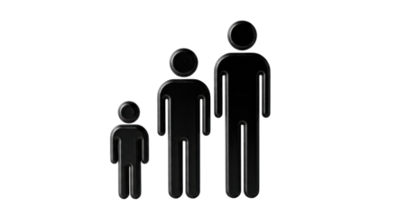 Isolated concept illustration of family structure, representing growth of family members