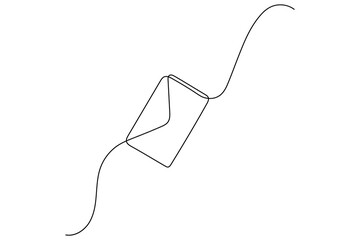 Obraz premium Envelope one line drawing minimalist vector art 