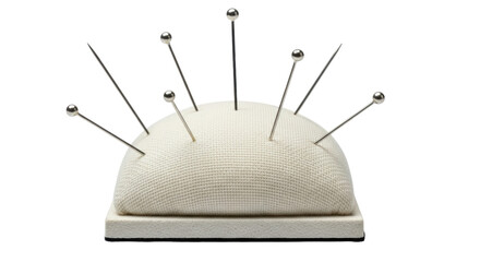 Isolated pincushion with pins, sewing equipment craft tool for dressmaker dressmaking hobby