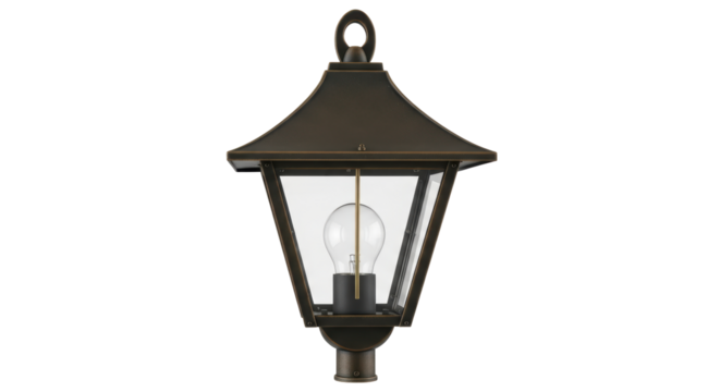 Isolated Outdoor Victorian Style Lamp Post Lighting Fixture With Hanging Loop Element