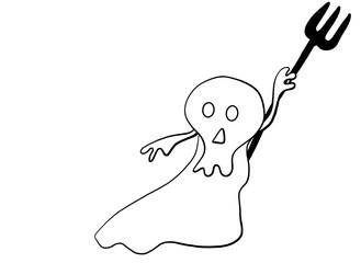  Ghost minimal cartoon of Halloween