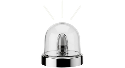 Isolated emergency dome light with siren or alarm, shiny, warning concept of danger, accident
