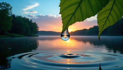 water drop in the forest
