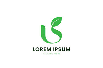 Fototapeta premium Minimalist green logo design with leaf accent for eco-friendly businesses