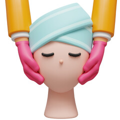 face treatment 3d illustration