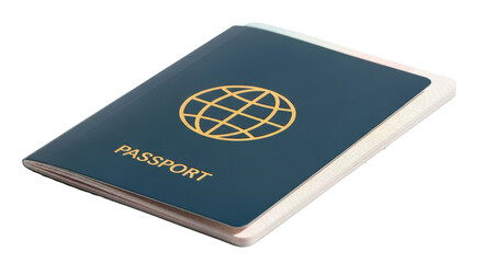 Isolated passport document for international travel and border control immigration security