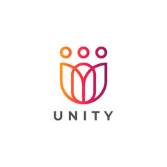 Minimal together unity logo diversity community together colorful