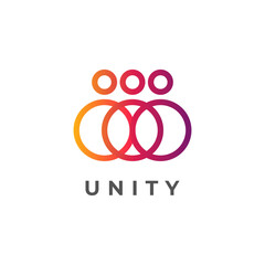 Minimal together unity logo diversity community together colorful