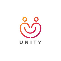 Minimal together unity logo diversity community together colorful