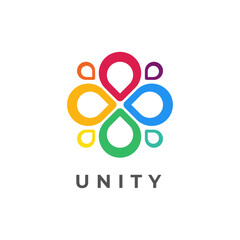 Minimal together unity logo diversity community together colorful