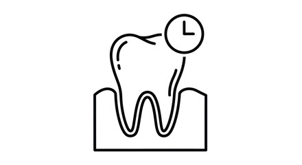 Isolated dental icon representing time spent in dentist chair for regular oral health