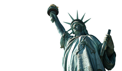  statues of liberty with transparent background, in the style of sticker art