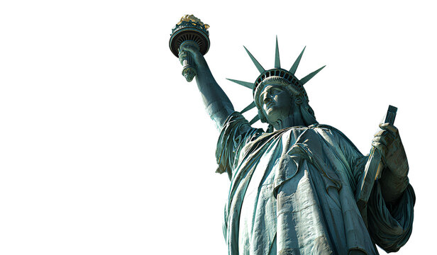  statues of liberty with transparent background, in the style of sticker art