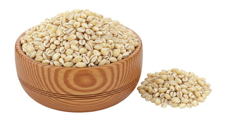 Isolated bowl of pearl barley, nutritious grain, dietary fiber, gluten-free alternative