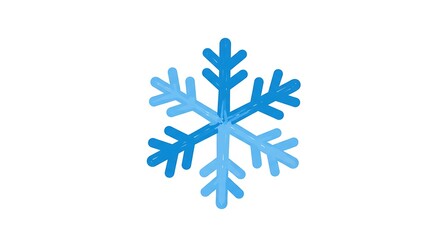 Blue Snowflake Illustration on White Background with Winter Design, and Christmas Season.