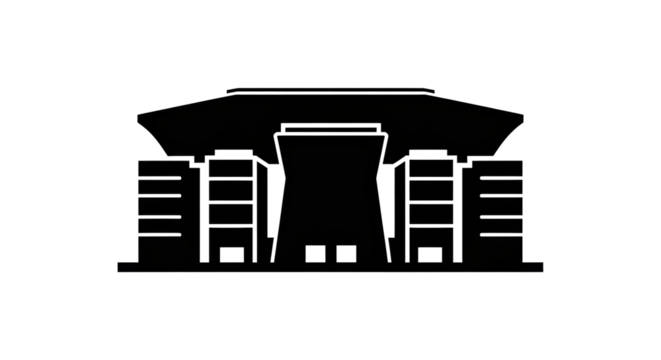 Isolated stadium design architecture, icon symbol construction, building design landmark drawing