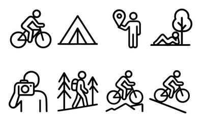 Obraz premium Cycle Tourism Icons