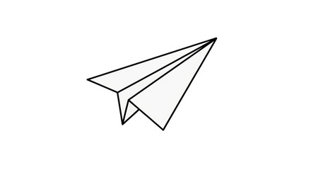 Isolated Paper Airplane Illustration in Minimalist Style for Creative and Fun Designs