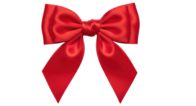Isolated Red Satin Bow