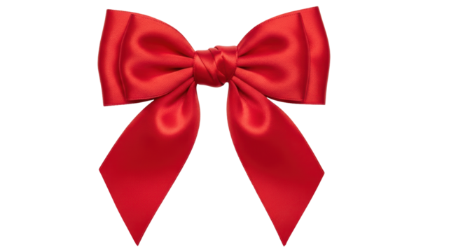 Isolated Red Satin Bow