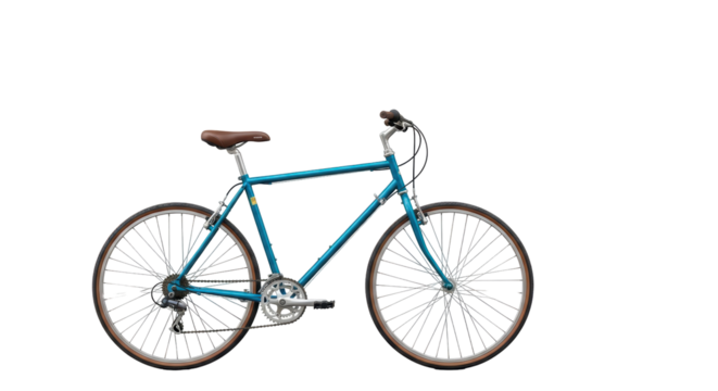 Isolated light blue vintage road bicycle, two-wheeled cycle for sport, recreation, leisure - Powered by Adobe