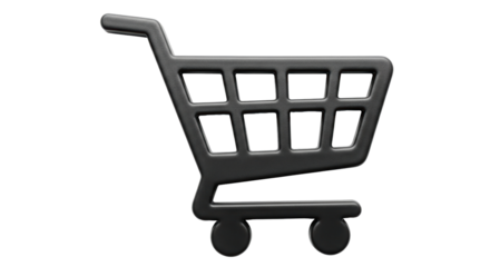 Isolated Shopping Cart Icon, Black, Modern, Simple, Minimalist, Retail, Shopping Concept