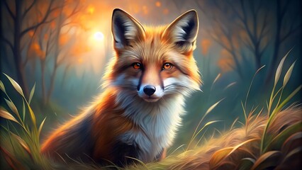 Fototapeta premium Digital of a red fox