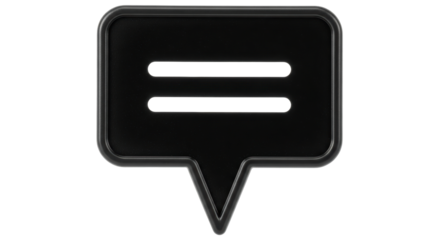 Isolated dialog bubble featuring two parallel lines, representing a texting symbol icon