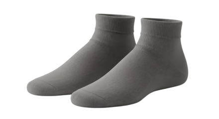 Grey Knitted Ankle Socks Detailed CloseUp Product Shot on transparent background