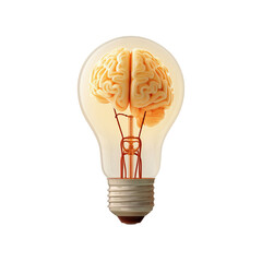 Creative Light Bulb with Brain Design Representing Innovation and Ideas