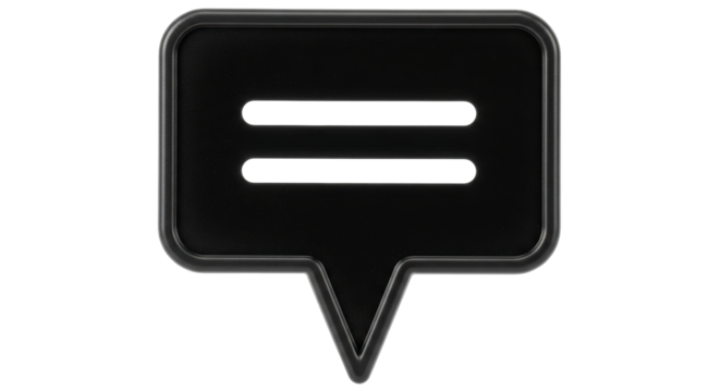 Isolated dialog bubble featuring two parallel lines, representing a texting symbol icon